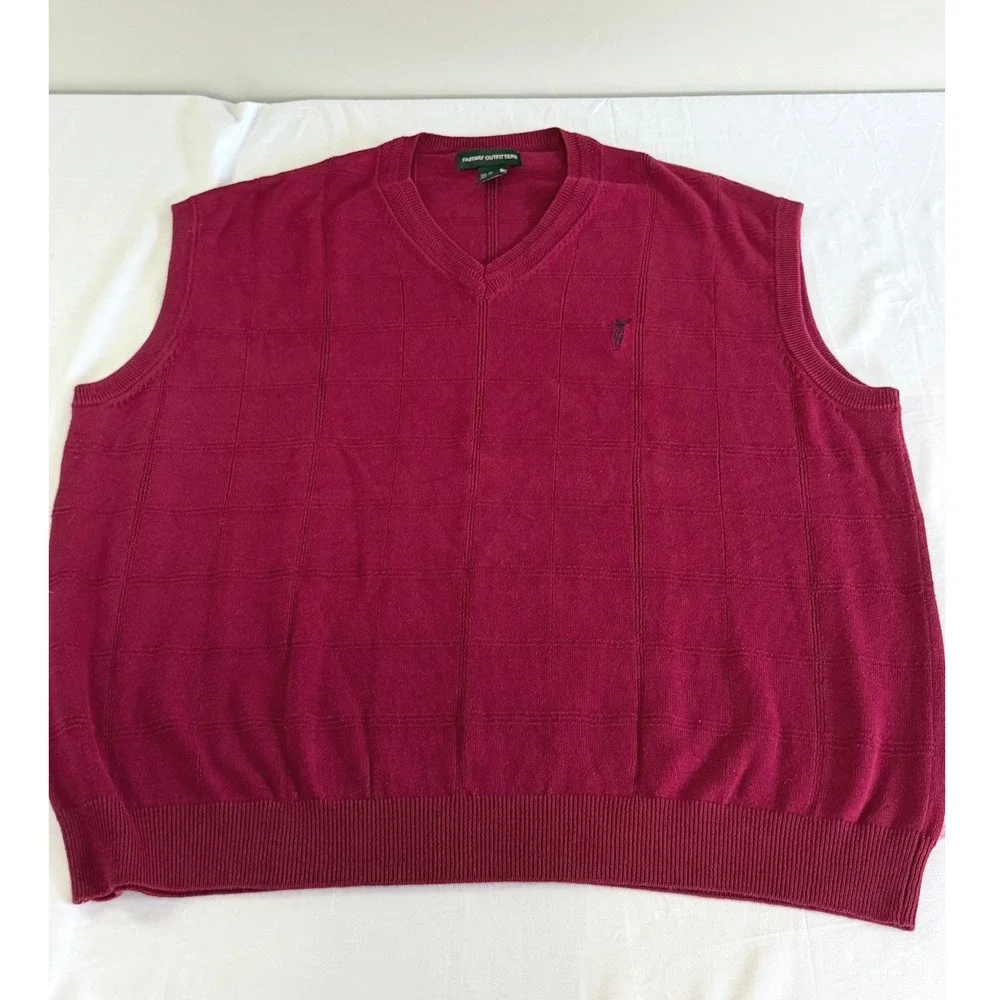 Fairway Heaven Sweater Vest Mens XL Burgundy Golf Preppy Knit Vest Dad‎ Core